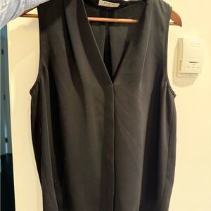 Babaton Black V-Neck Sleeveless Blouse